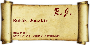 Rehák Jusztin névjegykártya